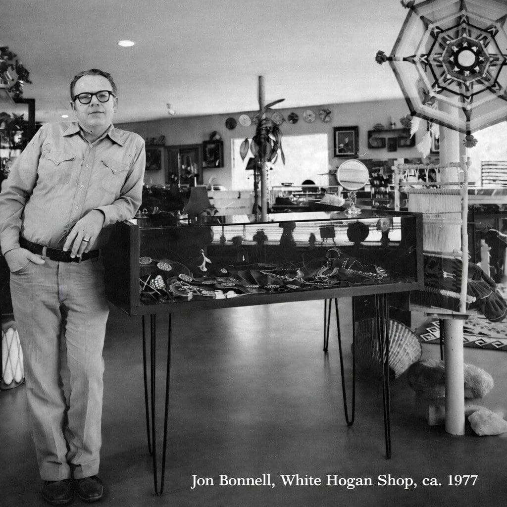 Man standing in a shop, 1977.