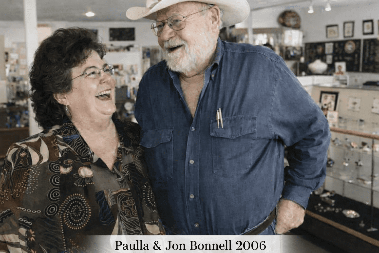 Smiling couple in a store, 2006.