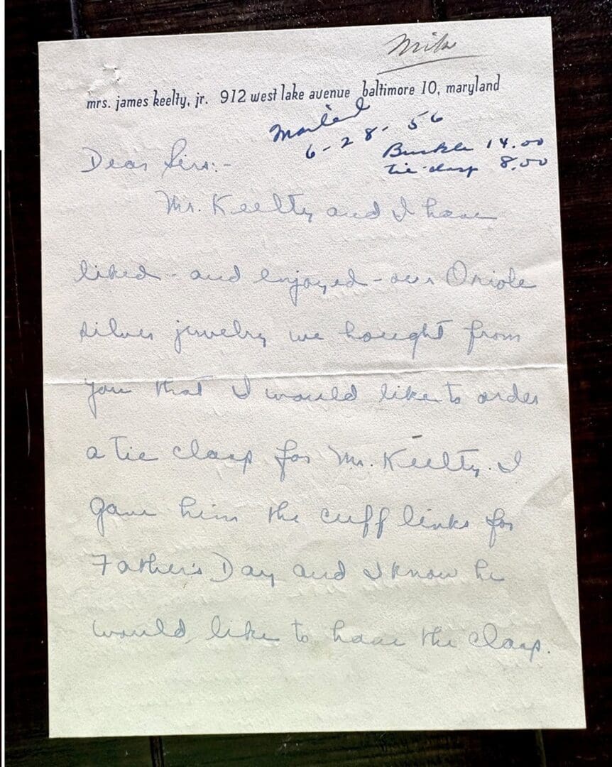 Vintage handwritten letter on stationery