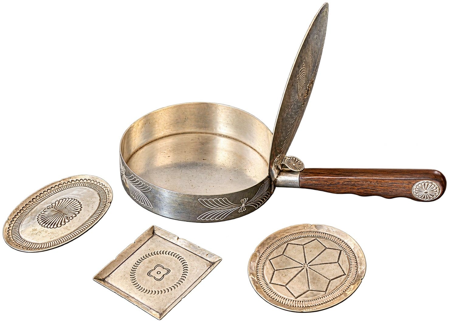 Allen Kee Private Butler with Sam Roanhorse silver ashtrays